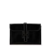 Pre-owned Leather clutches Hermès Vintage , Black , Dames