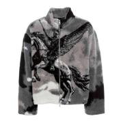 Bellerophon Fleecejack met Mascotte Print Represent , Gray , Heren