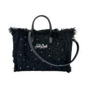 Zwarte wollen shopping met strass MC2 Saint Barth , Black , Dames