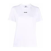 Katoenen T-shirt met uniek ontwerp Msgm , White , Dames