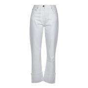 Witte Denim Straight Leg Jeans Semicouture , White , Dames