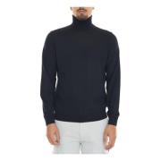 Turtleneck Pullover met Gestikt Logo Boss , Blue , Heren