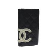 Pre-owned Leather wallets Chanel Vintage , Black , Dames