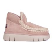 Bruine Eskimo Bounce Sneaker Laarzen Mou , Pink , Dames