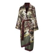 Satijnen en fluwelen kimono Souvenir , Multicolor , Dames