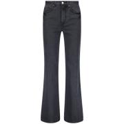 Zwarte Gewassen Straight Fit Jeans Raizzed , Black , Dames