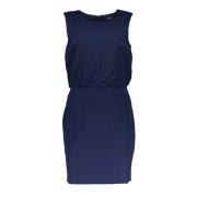 Korte Blauwe Jurk Vrouwen Ronde Hals Gant , Blue , Dames