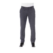 Stijlvolle Broek met Knoop en Rits Trussardi , Black , Heren