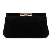 Fluwelen clutch met metalen sluiting Dolce & Gabbana , Black , Dames