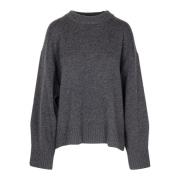 Wol Kasjmier Trui Slouchy Stijl 8PM , Gray , Dames