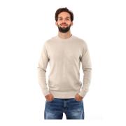 Intarsia Logo Crewneck Sweater Heren Calvin Klein Jeans , Beige , Here...