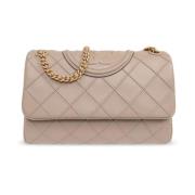 Diamantgestikte leren schoudertas Tory Burch , Beige , Dames