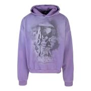 Paarse hoodie losse pasvorm geribbelde zoom katoen Represent , Purple ...