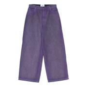 Paarse Stone Wash Loose Fit Jeans Bonsai , Purple , Heren