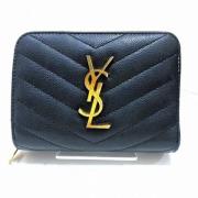 Pre-owned Leather wallets Saint Laurent Vintage , Black , Dames