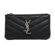 Pre-owned Leather wallets Saint Laurent Vintage , Black , Dames