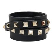 Pre-owned Leather bracelets Valentino Vintage , Black , Dames