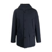 Blauwe Arctic Melton Jas Woolrich , Blue , Heren