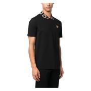 Greca Polo Shirt met Medusa Motief Versace , Black , Heren