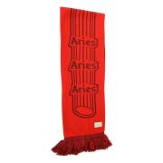 Jacquard Fringed Sjaal Aries , Red , Unisex