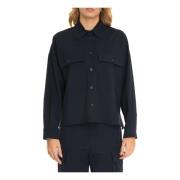 Gehaakte Oversized Blouse met Zakken Max Mara Weekend , Blue , Dames