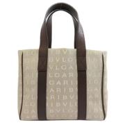 Pre-owned Canvas handbags Bvlgari Vintage , Brown , Dames