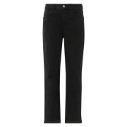 Straight-Leg Katoen Stretch Jeans Comma , Black , Dames