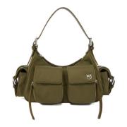 Groene Cargo Tas met Nuttige Zakken Pinko , Green , Dames