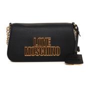 Stijlvolle Kleine Tas met Verstelbare Band Love Moschino , Black , Dam...