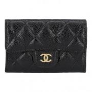 Pre-owned Leather wallets Chanel Vintage , Black , Dames