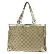 Pre-owned Canvas totes Gucci Vintage , Beige , Dames