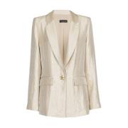 Elegante Blazer voor Vrouwen Caroline Biss , Beige , Dames