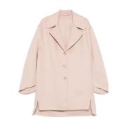 Roze Wollen Jas Textuur Afwerking Ermanno Scervino , Pink , Dames