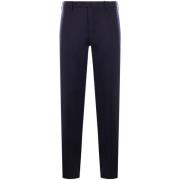 Blauwe Wollen Broek Rechte Pijp Incotex , Blue , Heren