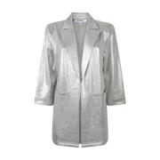 Metallic Suedine Blazer Wonder Zoso , Gray , Dames