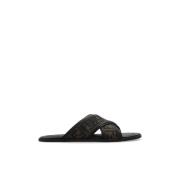 Slides met logo Fendi , Brown , Heren