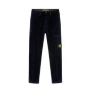 Cargo Velvet Katoenen Broek Stone Island , Black , Heren