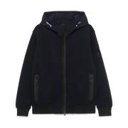 Zwarte Hoodie met Ritssluiting Peuterey , Black , Heren