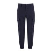 Cargo Stretch Katoenen Broek Eleventy , Blue , Heren