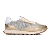 Gouden en beige sneakers met kleurrijke zool Hispanitas , Multicolor ,...