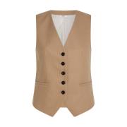 Stijlvolle Waistcoat voor Vrouwen Penn&Ink N.Y , Beige , Dames