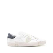 Witte leren sneakers met gebarsten effect Philippe Model , White , Her...