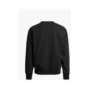 Zwarte Crew Sweatshirt met Nylon Details Parajumpers , Black , Heren