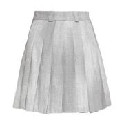 Grijze Plooirok met Distressed Print Ermanno Scervino , Gray , Dames