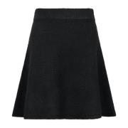 Elegante Zwarte Gebreide Rok Neo Noir , Black , Dames