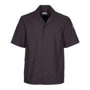 Grafische Print Logo Shirt Bruin Moncler , Brown , Heren