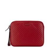 Pre-owned Leather clutches Gucci Vintage , Red , Dames