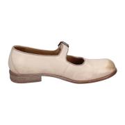 Vintage Leren Ballet Flats voor Vrouwen Moma , Beige , Dames