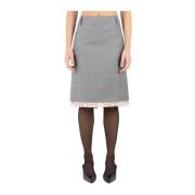 Grijze Wollen Rok Magda Butrym , Gray , Dames