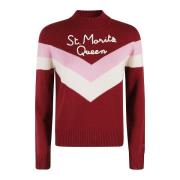 Stijlvolle Half Neck Sweater MC2 Saint Barth , Red , Dames